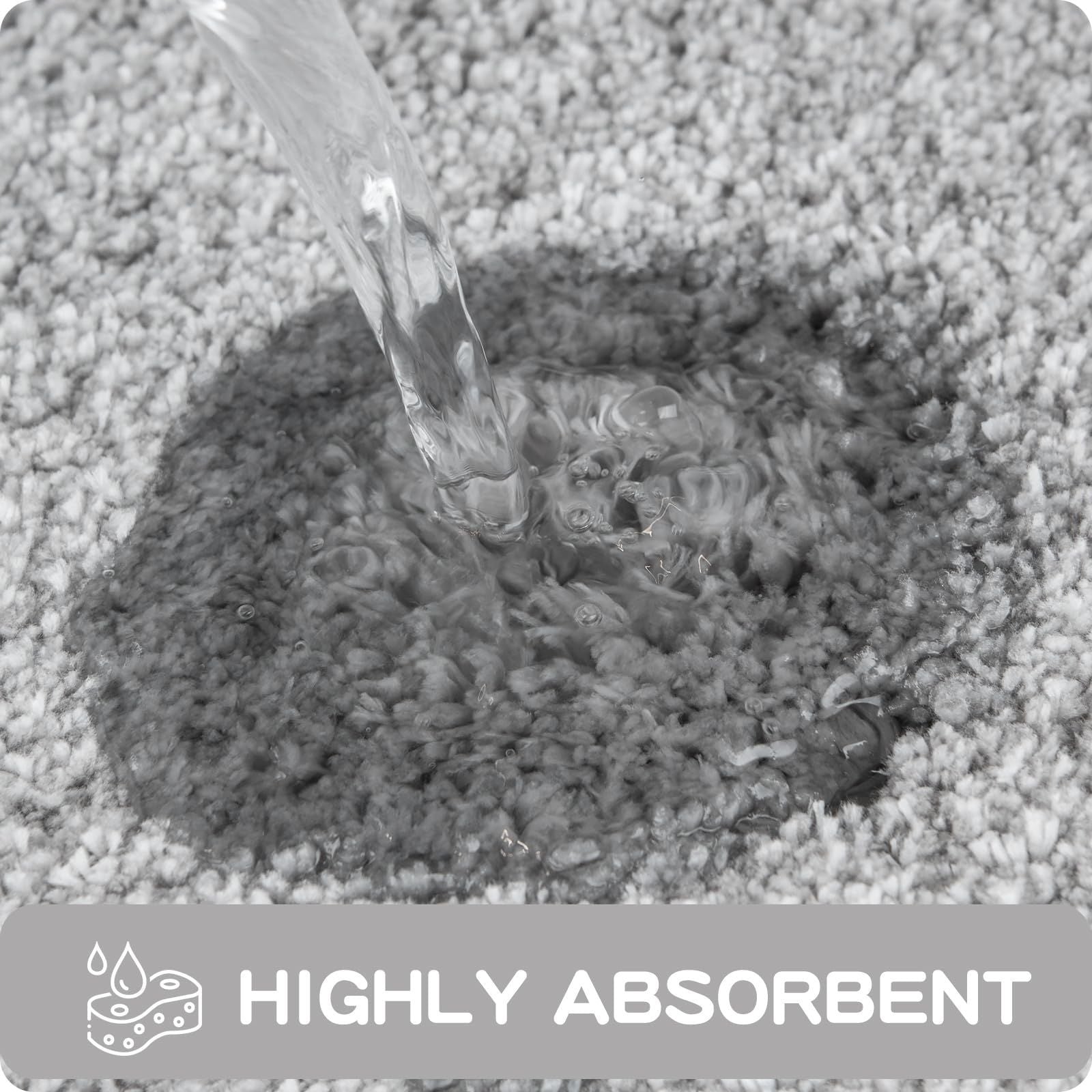 AIESY® Non-Slip Super Absorbent Quick Dry Shaggy Microfiber Bath Mat