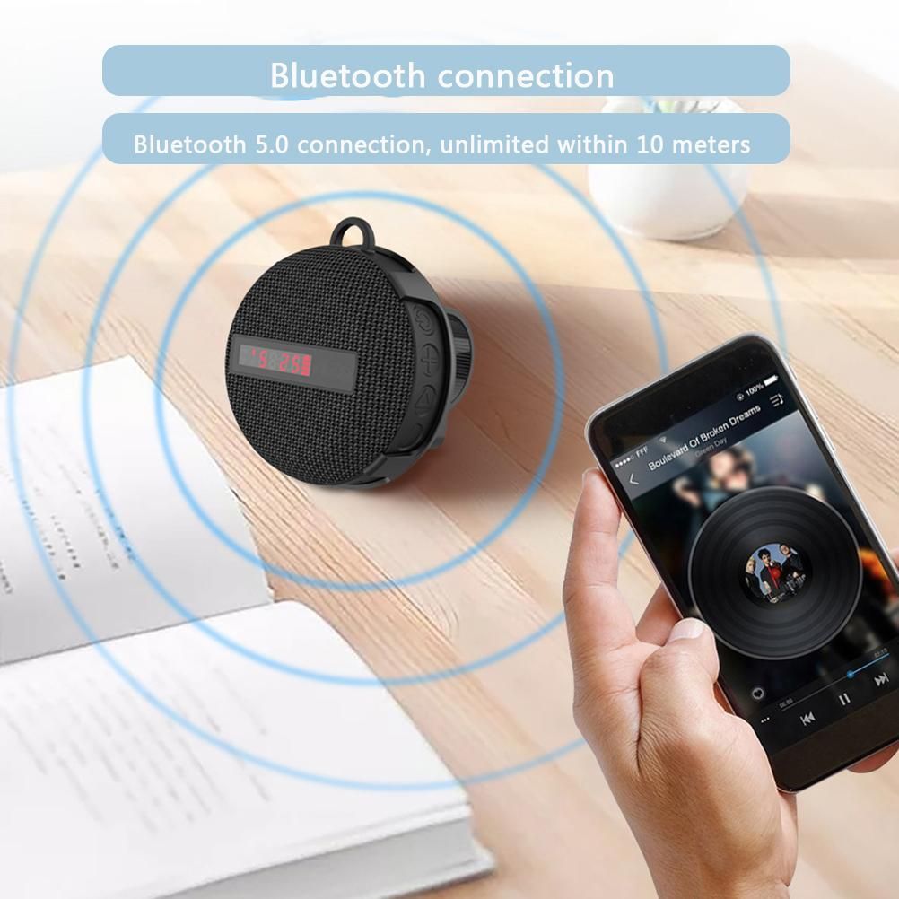 Bike Bluetooth Speaker Waterproof Wireless Loudspeaker With Digital Display
