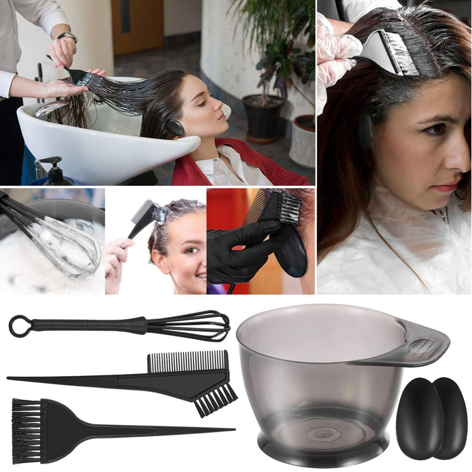 5Pcs Hair Dye Coloring Kit with Bowl, Brush & Comb