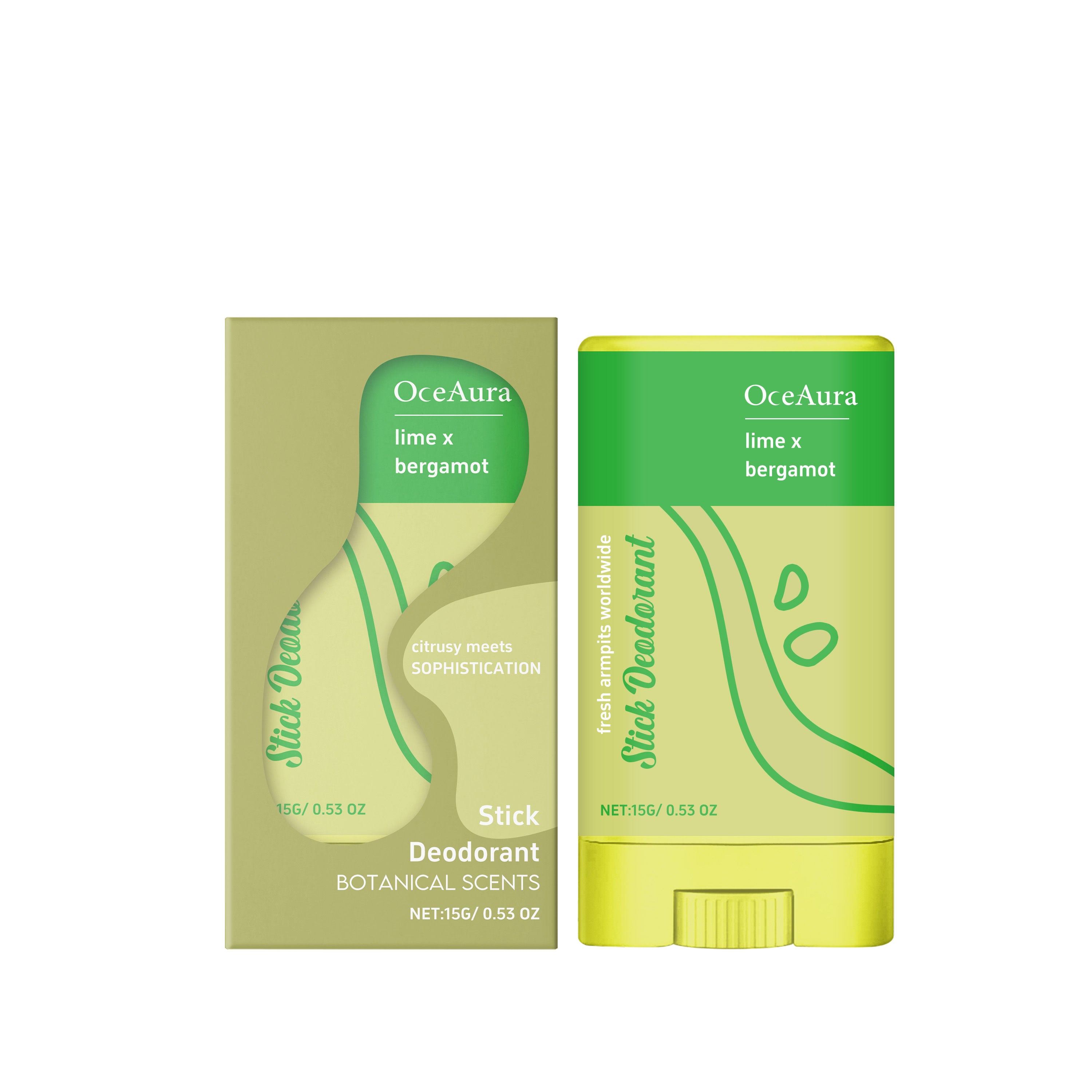 Bergamot Body Stick, Natural Deodorant, Odor Removal, Skin Nourishing, Fresh Fragrance ,15g