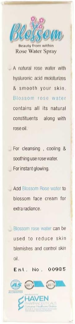Blossom Rose Water Face Moisturiser with Hyaluronic & Salicylic Acid - 100mL