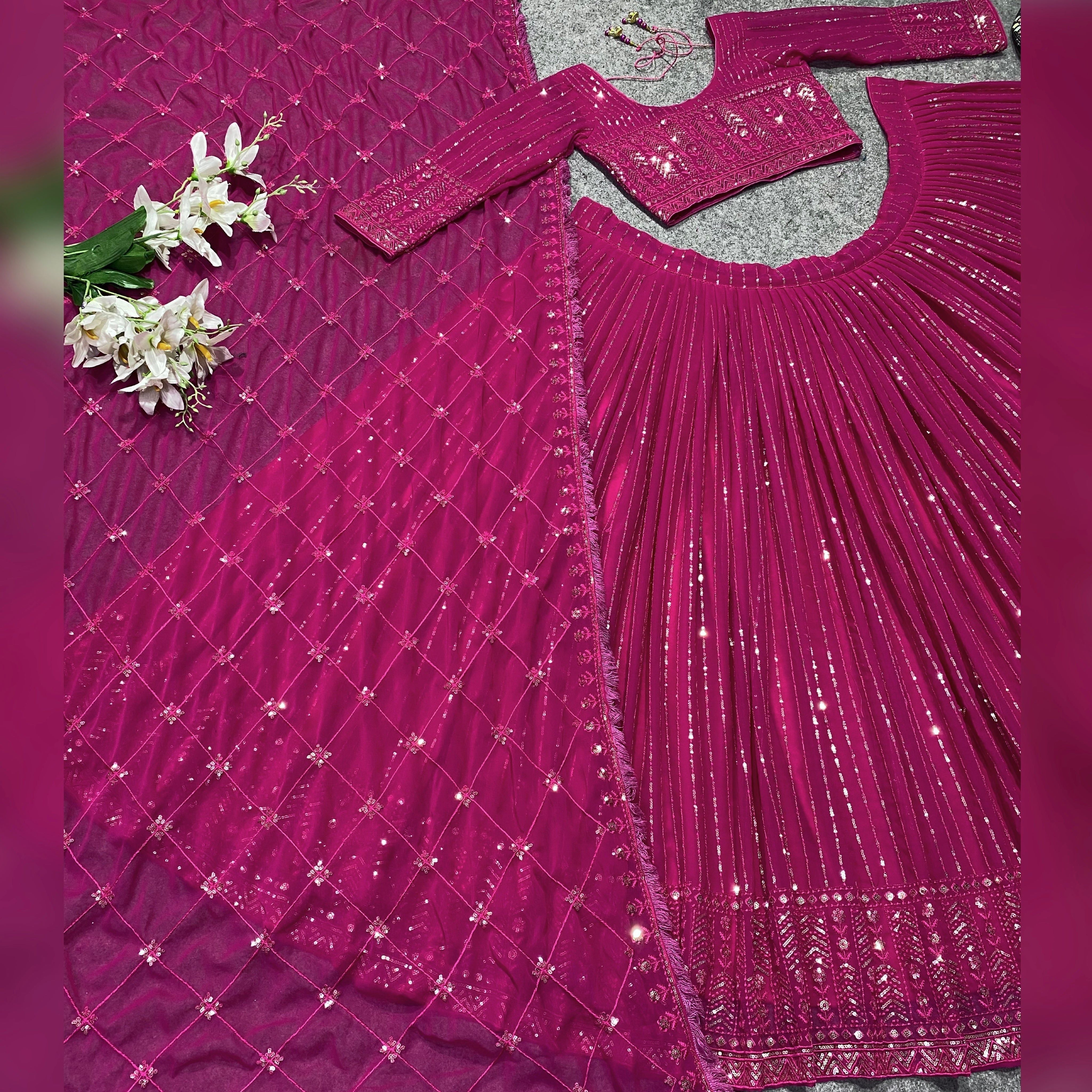 Party Wear Designer Lehenga Choli With Fancy Border Lace Work
