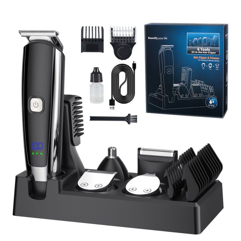 6-in-1 Hair Clipper Kit with LED Display