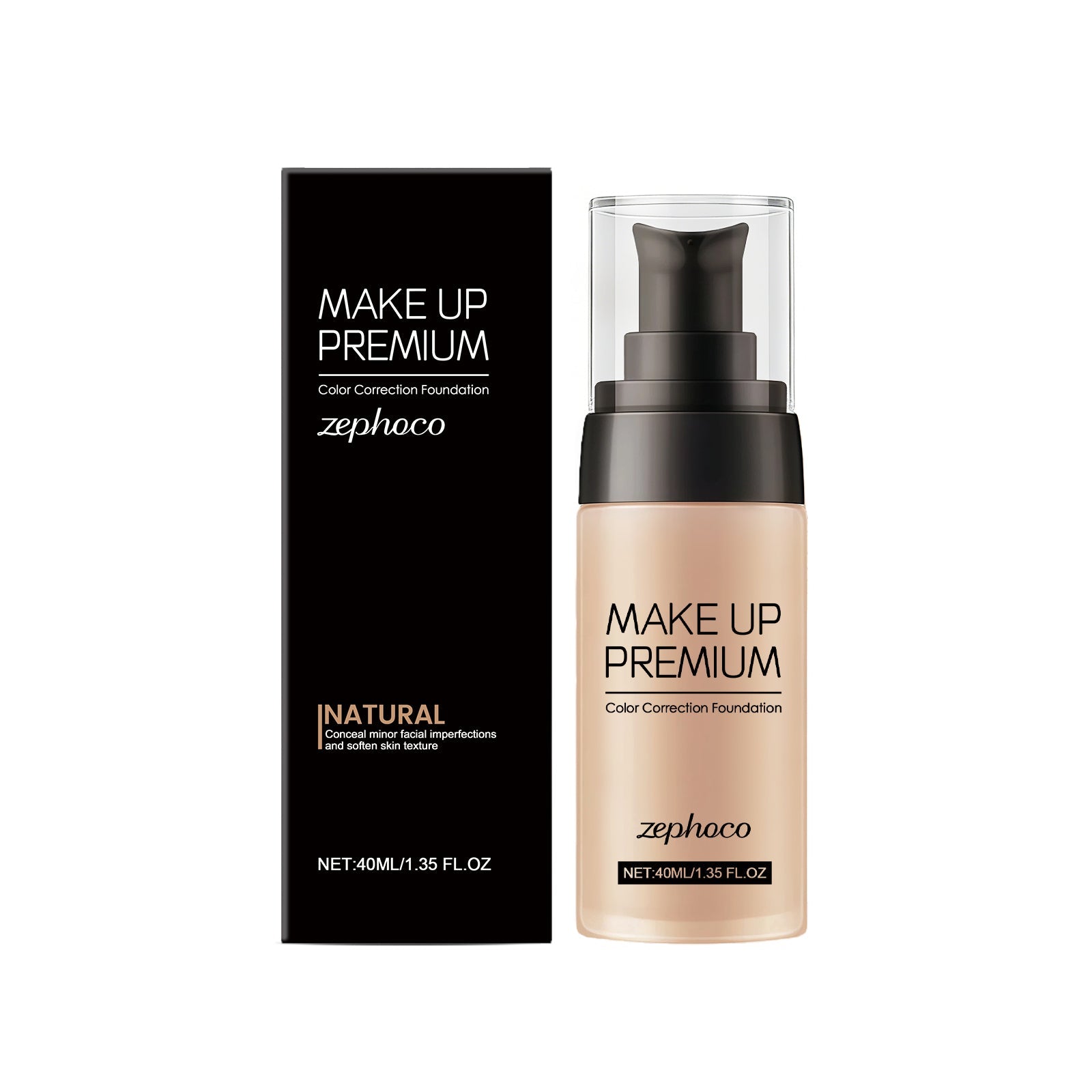 Brighten Up Your Base Makeup, Natural Long-Lasting Concealer, Hydrating Light Foundation ,40ml