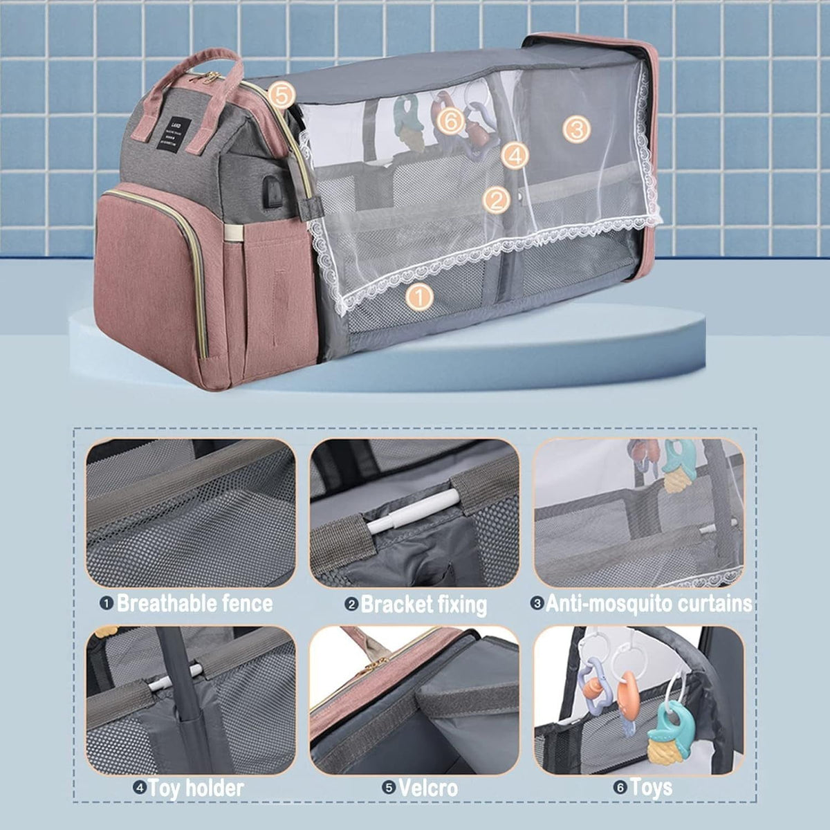 Diaper Bag Backpack Baby Diaper Bags Multifunctional Travel Diaper Waterproof Backpack