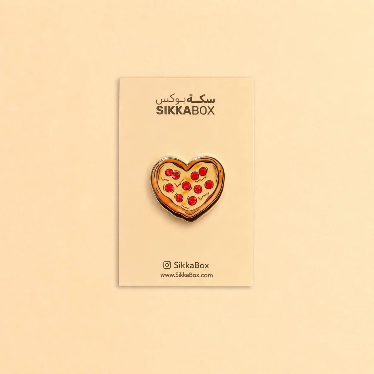 Heart Pizza Metal Sticker