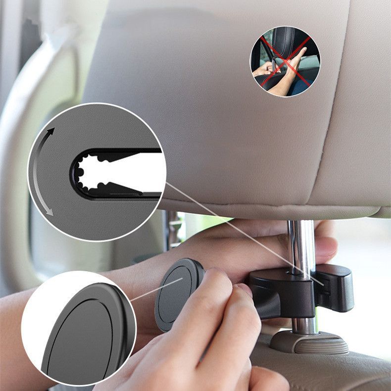 Magnetic Phone Holder Rotatable Universal Phone Mount For Car Headrest