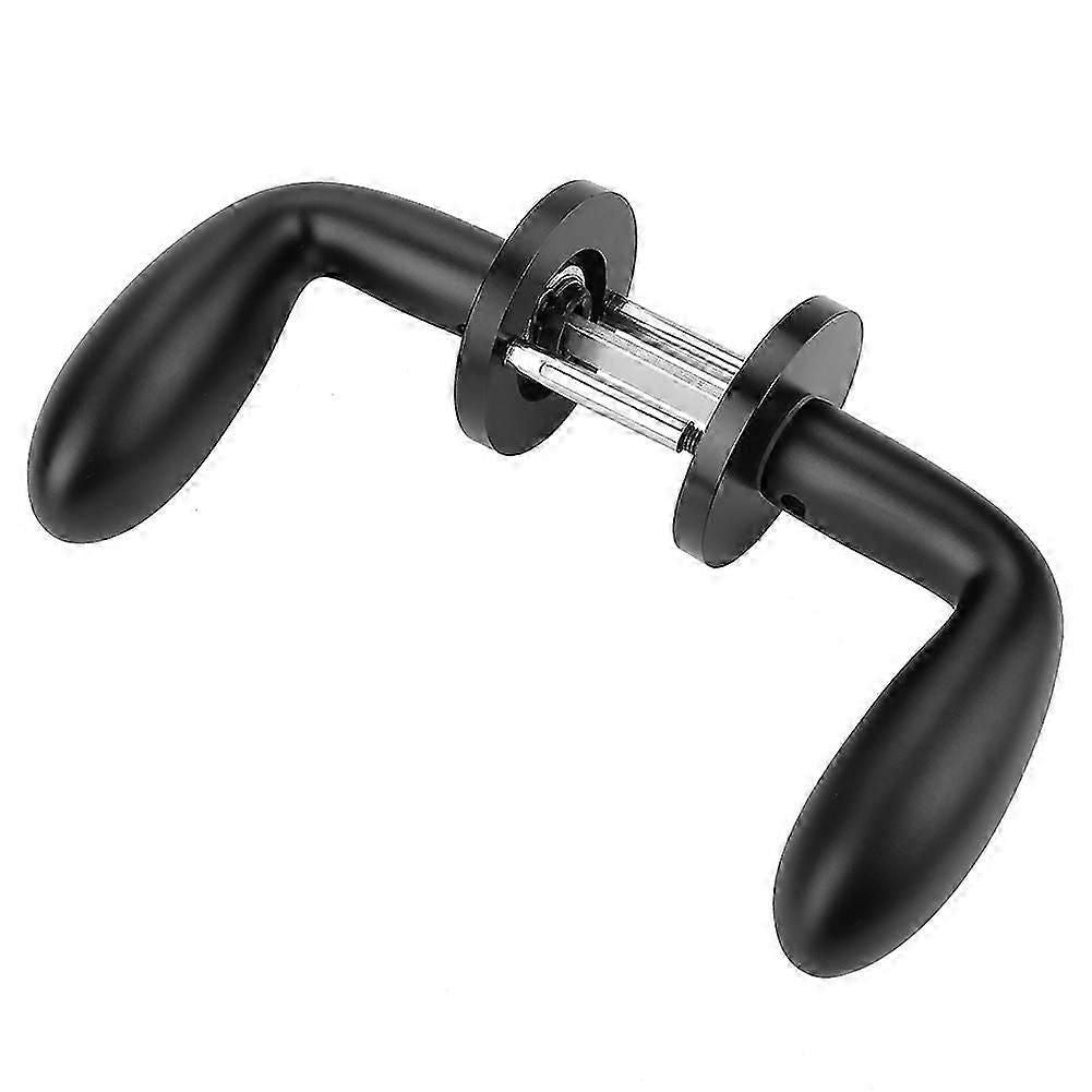 Black Aluminum Door Handle Lock for Indoor Wooden Doors