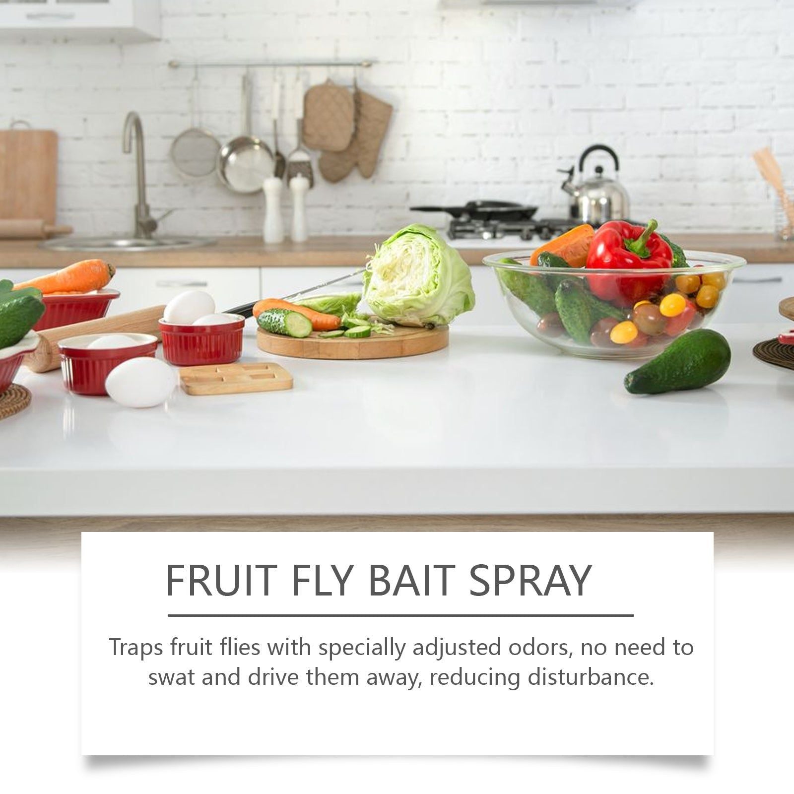 Effective Fruit Fly Trap Spray, Household Cleaning, Kitchen Pest Control, Easy to Use ,30ml