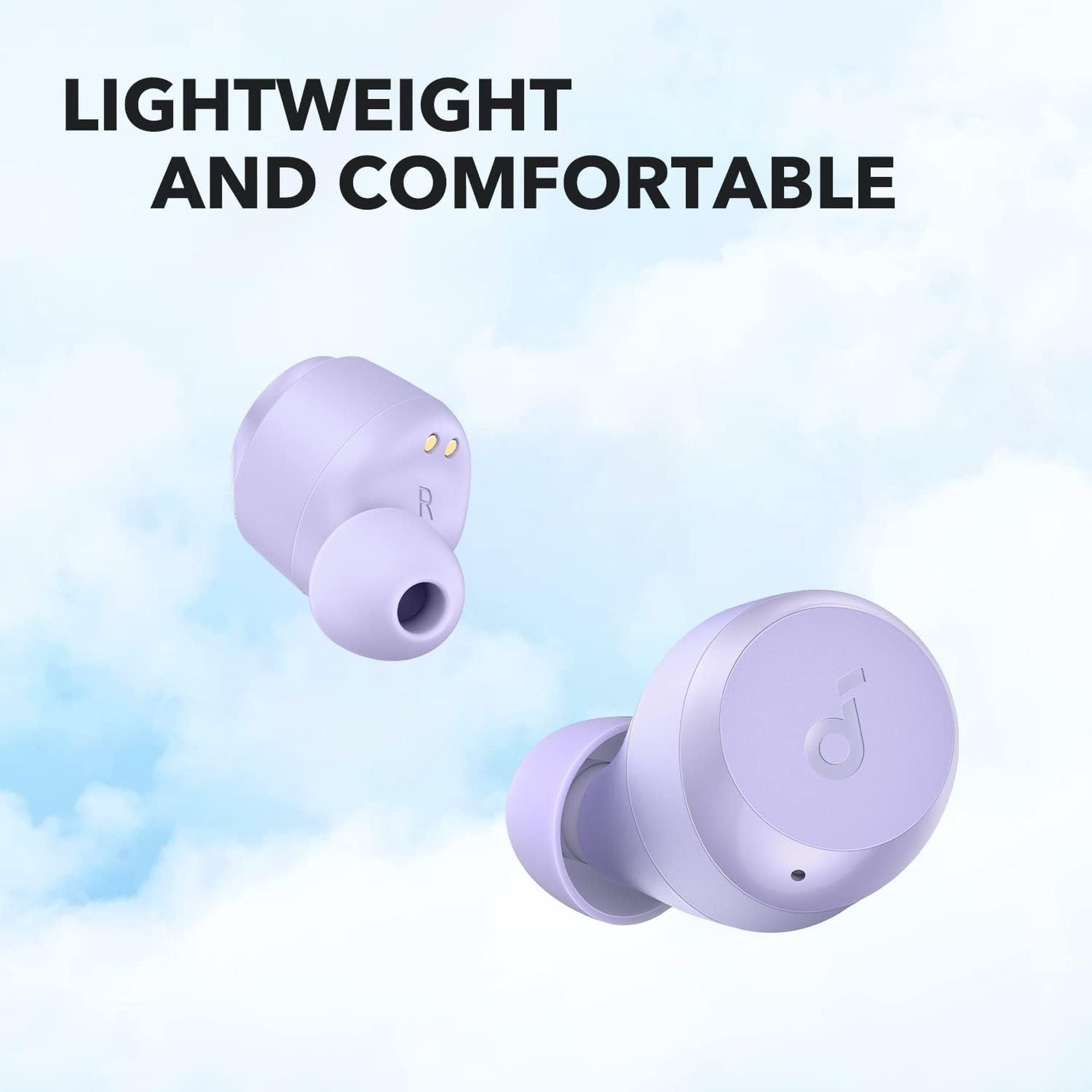 سماعات الأذن اللاسلكية بالكامل Anker Soundcore A20i المزودة بتقنية AI Clear Calls ومدة تشغيل تصل إلى 28 ساعة، باللون الأرجواني