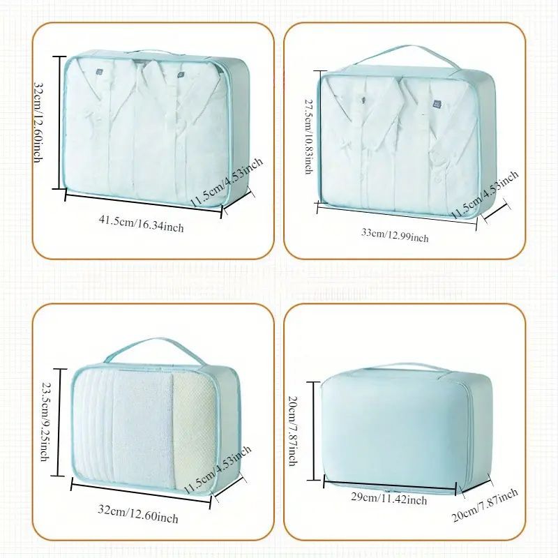 7pcs Travel Packing Bag Luggage Storage Bag Clothes Organizers Packing Cubes