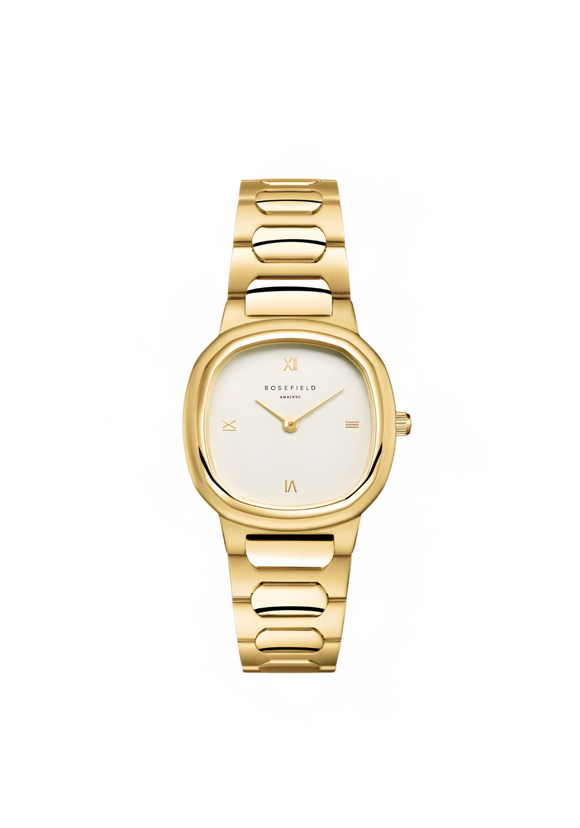 ساعة Gaia Roman Indexes ذات السوار الفضي / الفولاذي الأسطواني باللون الذهبي غير اللامع واللامع ORCGSG-OR01