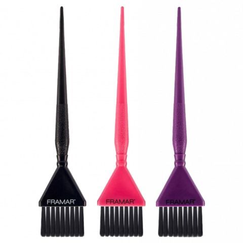 Framar Triple Threat Brush Set Hair Dye Brushes, 3pcs