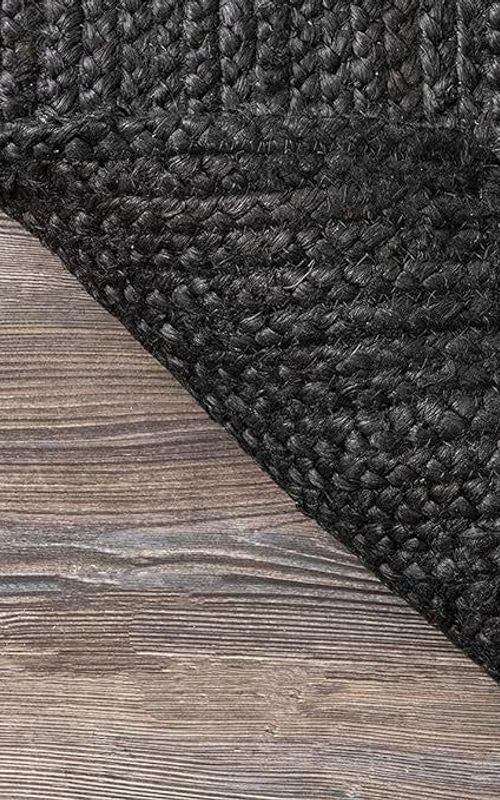 Handmade Braided Natural Jute Black Floor Area Runner Rug,Floor Carpet Rug For Home Decor
