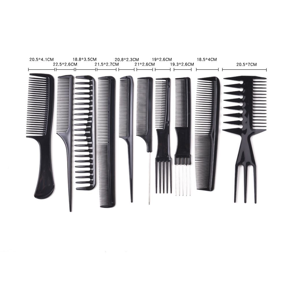 10Pcs ABS Hair Comb Set for Professional Styling