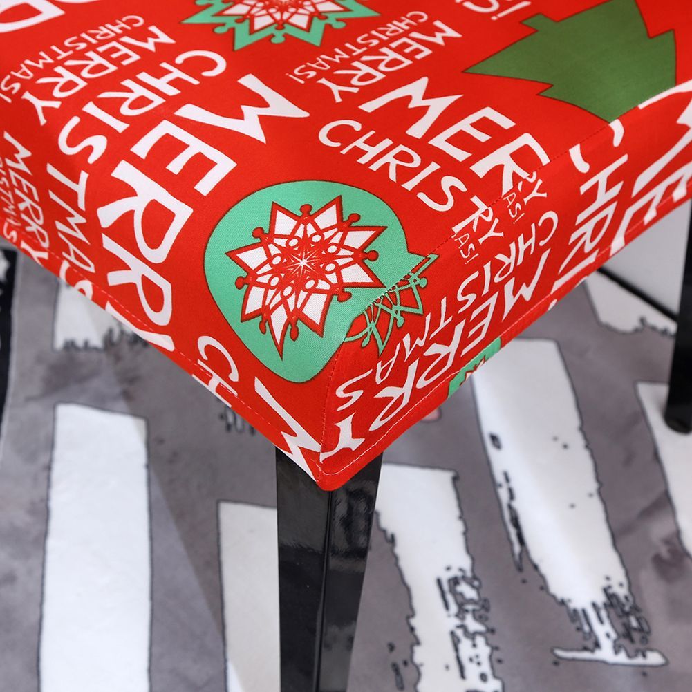 4pcs Christmas Chair Covers Elastic Dining Chair Covers For Holiday Banquet Home Party Decor