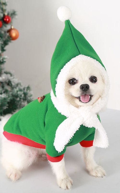 2pcs Pet Clothes Hat Kit Christmas Dogs Snowman Cosplay Dress Pets Costume