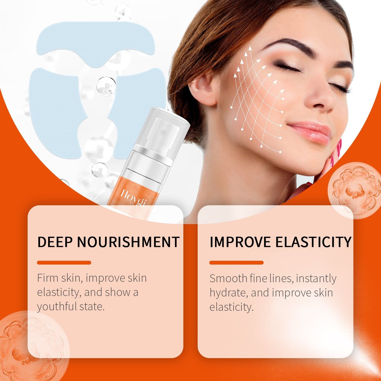 Collagen Facial Set, Anti-Aging, Hydrating, Skin Tightening, Moisturizer ,5 pieces+60ml