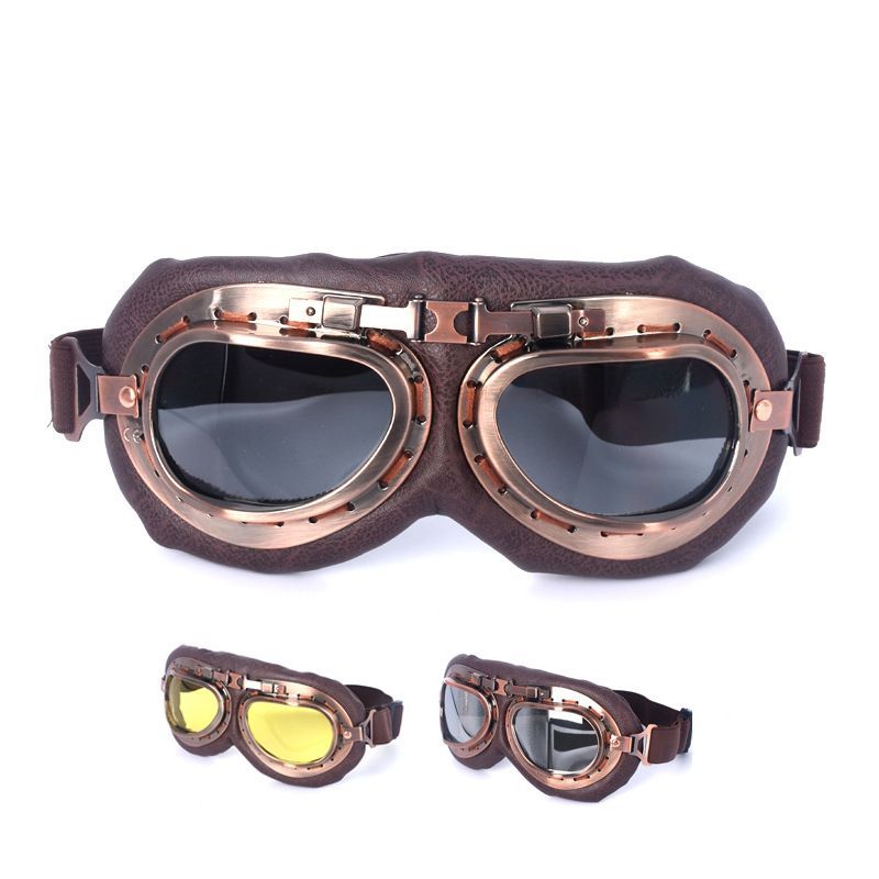Retro Motorcycle Goggles Vintage Helmet Sunglasses Hiking Ski Eyewear