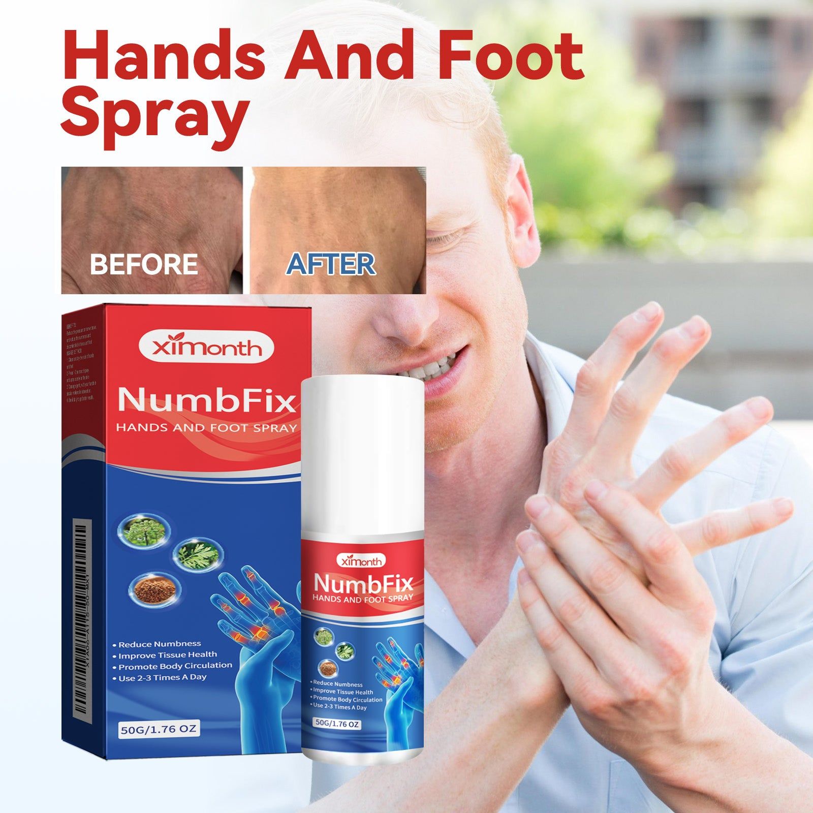 Relieve Hand and Foot Numbness, Joint Care Spray, Natural Pain Relief, Muscle Relaxer ,50g
