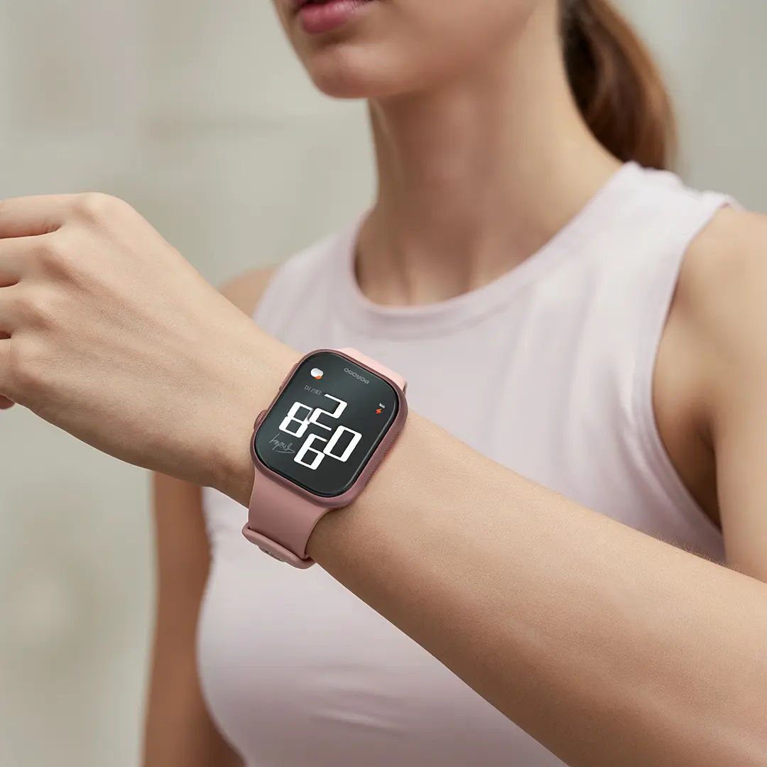 Porodo AeroFit II 2.01inch Display Smart Watch, Rose Gold