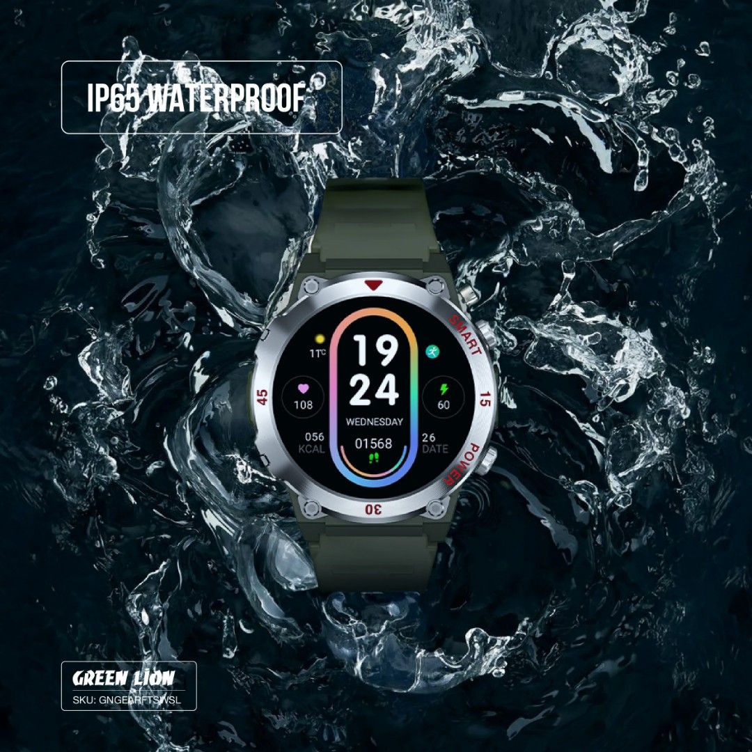 Green Lion Gear Fit Smart Watch, Silver