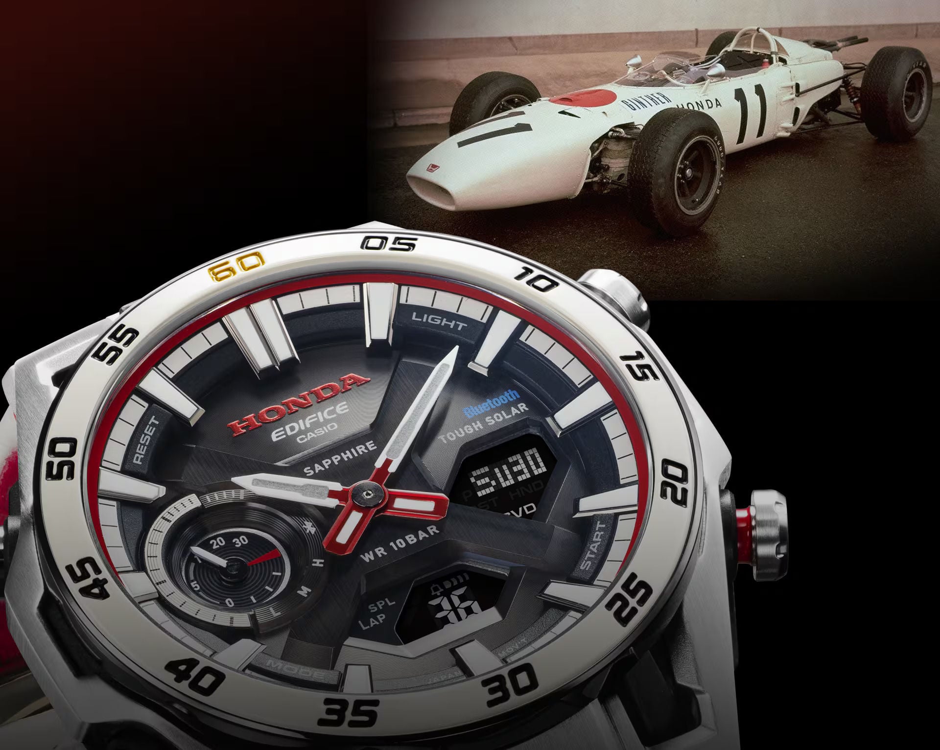 Casio EDIFICE Sospensione ECB-2300HR-1A, Honda RA272 60th Anniversary Limited Edition Bluetooth Solar Watch
