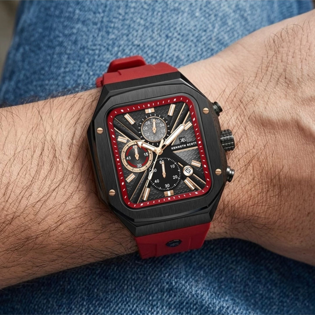 KENNETH SCOTT Men's Chronograph Black Dial Watch, K26104 Series