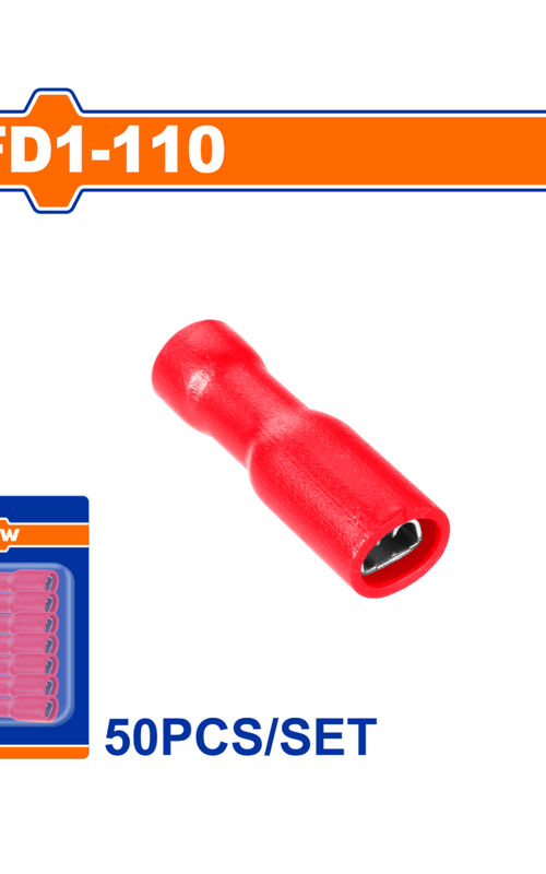 WADFOW Insulated Electrical Terminal Connector Sets, 50 Piece Wire Crimp Terminals, Color Coded, Blister Packed