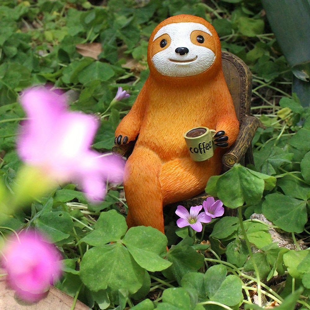 Rocking Chair Sloth Ornaments Resin Courtyard Garden Outdoor Decorations