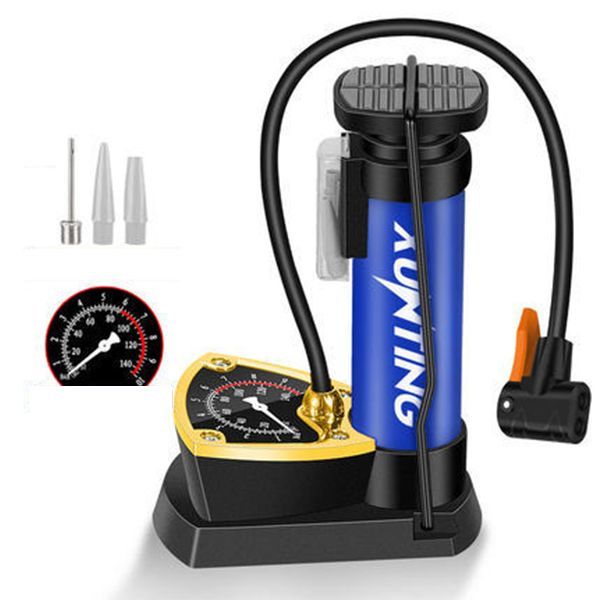 Mini Bicycle Single Cylinder Foot Pump Manual Vertical Bike Air Pump With Gauge