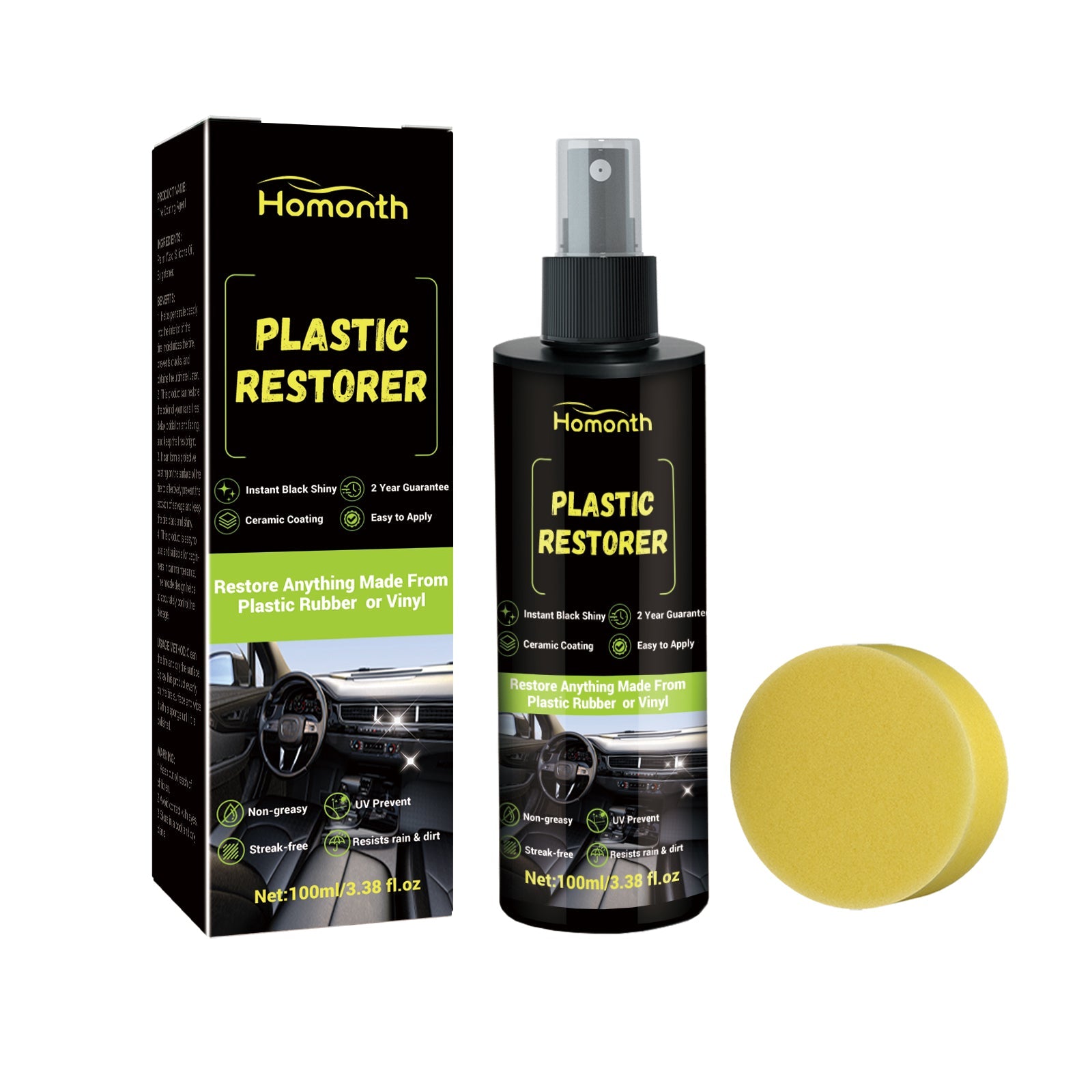 Car Interior Cleaning Plastic Restorer, Scratch Repair, Dust-Proof Coating ,1set