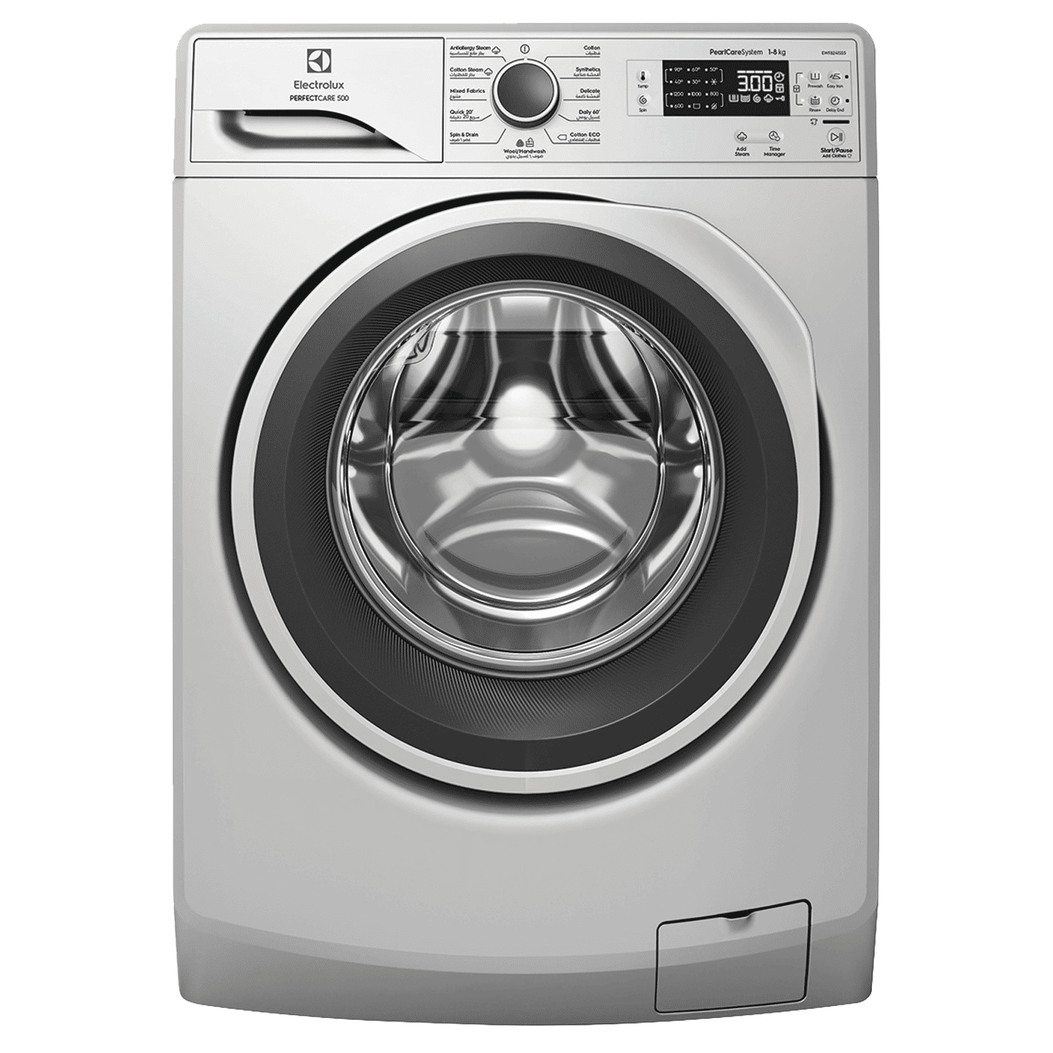 Electrolux EWF8241SS5 PerfectCare 500 Front-Load Washing Machine (Inverter Motor), Silver, 8kg