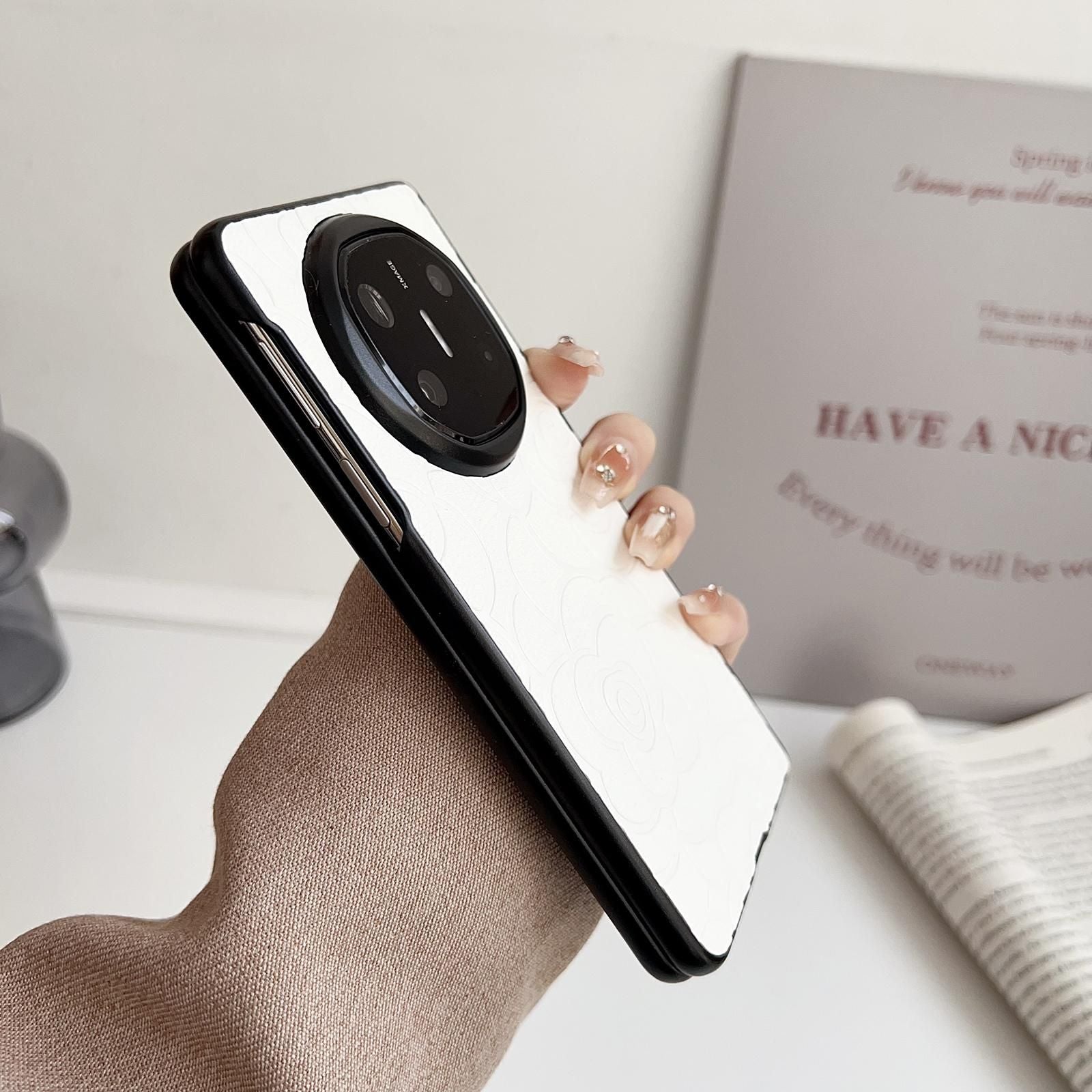 Camellia Pattern PU Case For Huawei Mate X5