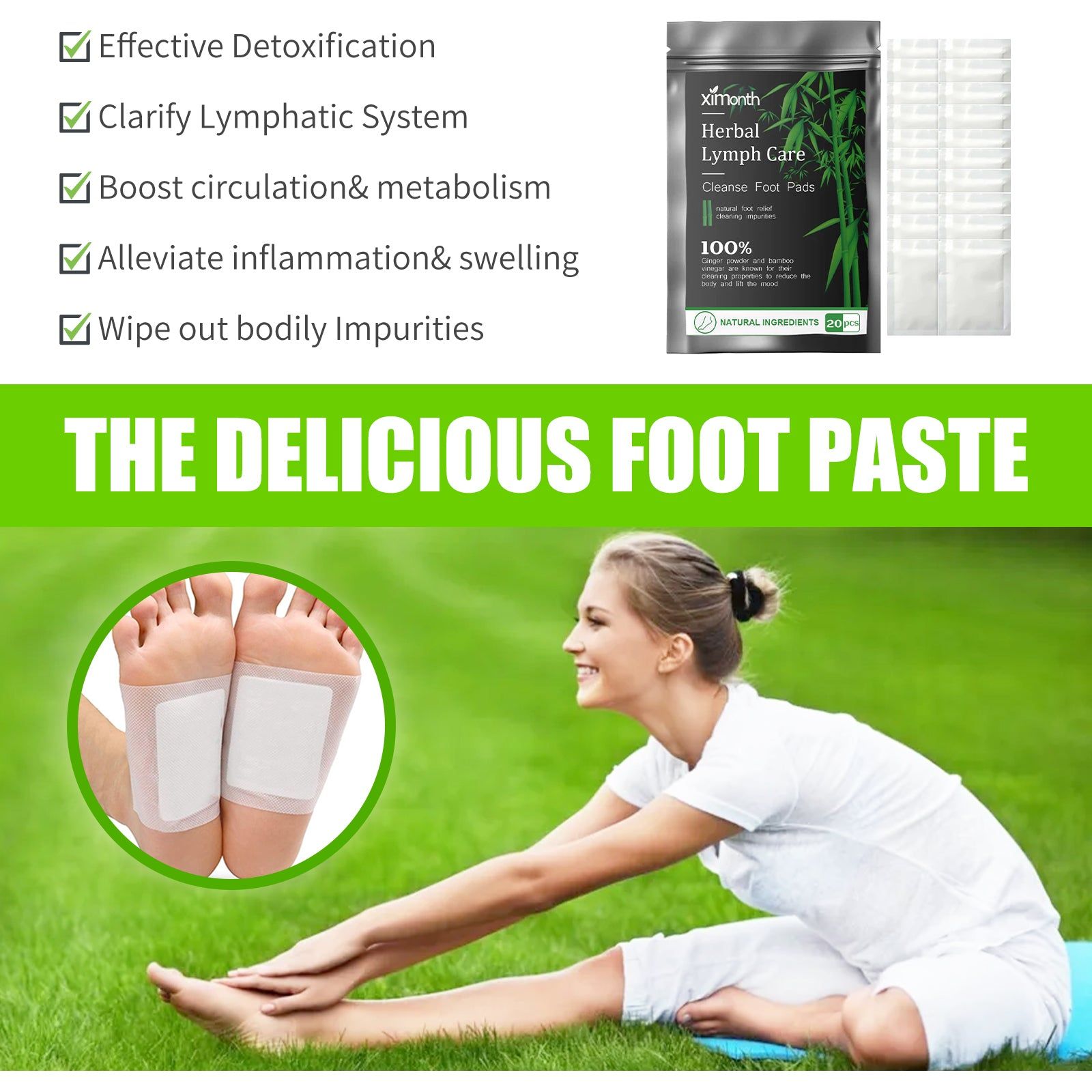 Body Care Foot Pads for Firming Skin, Detox, Relaxation, Cold Relief ,20pcs