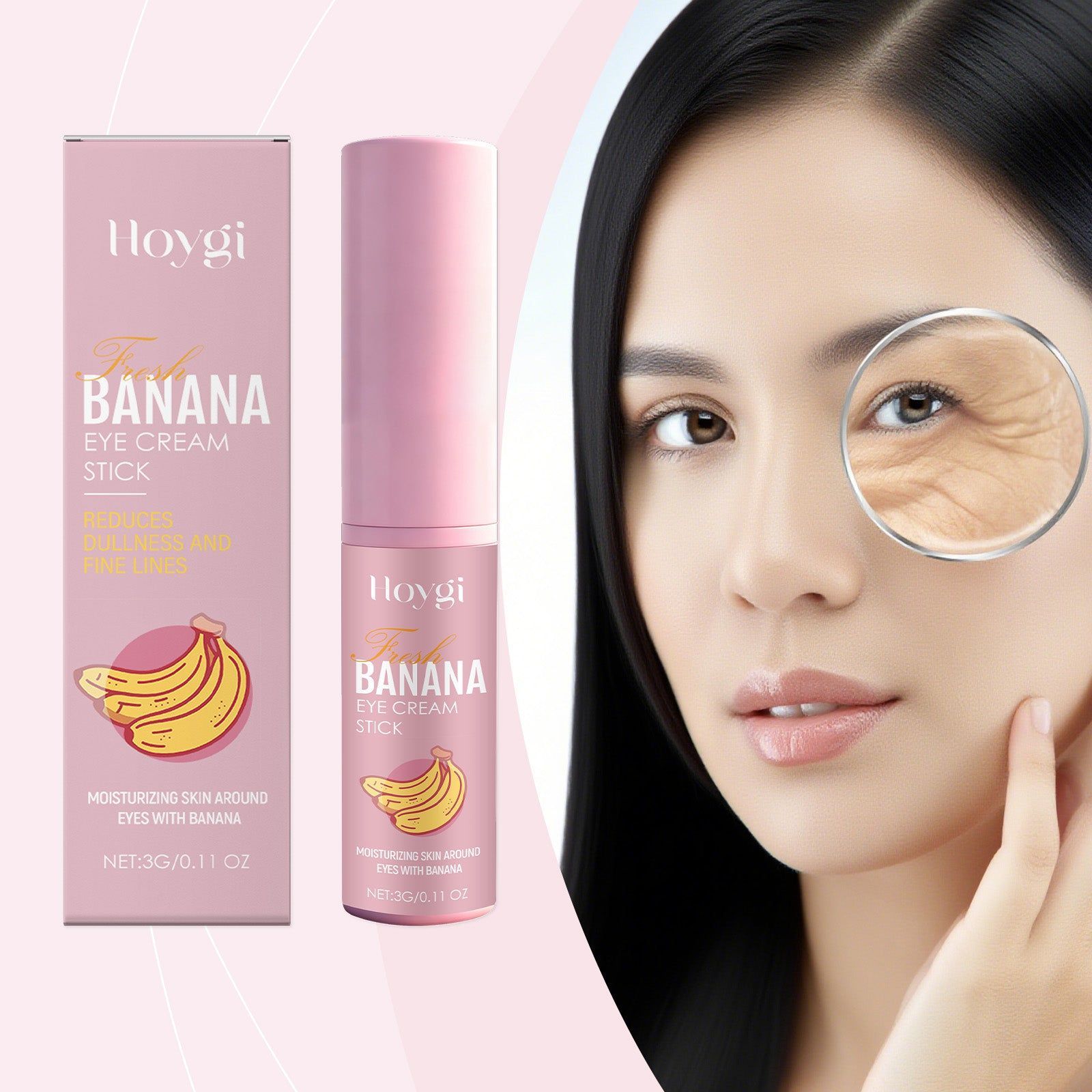Banana Brightening Eye Cream Bar, Hydrating, Nourishing, Anti-Aging, Eye Care ,3g
