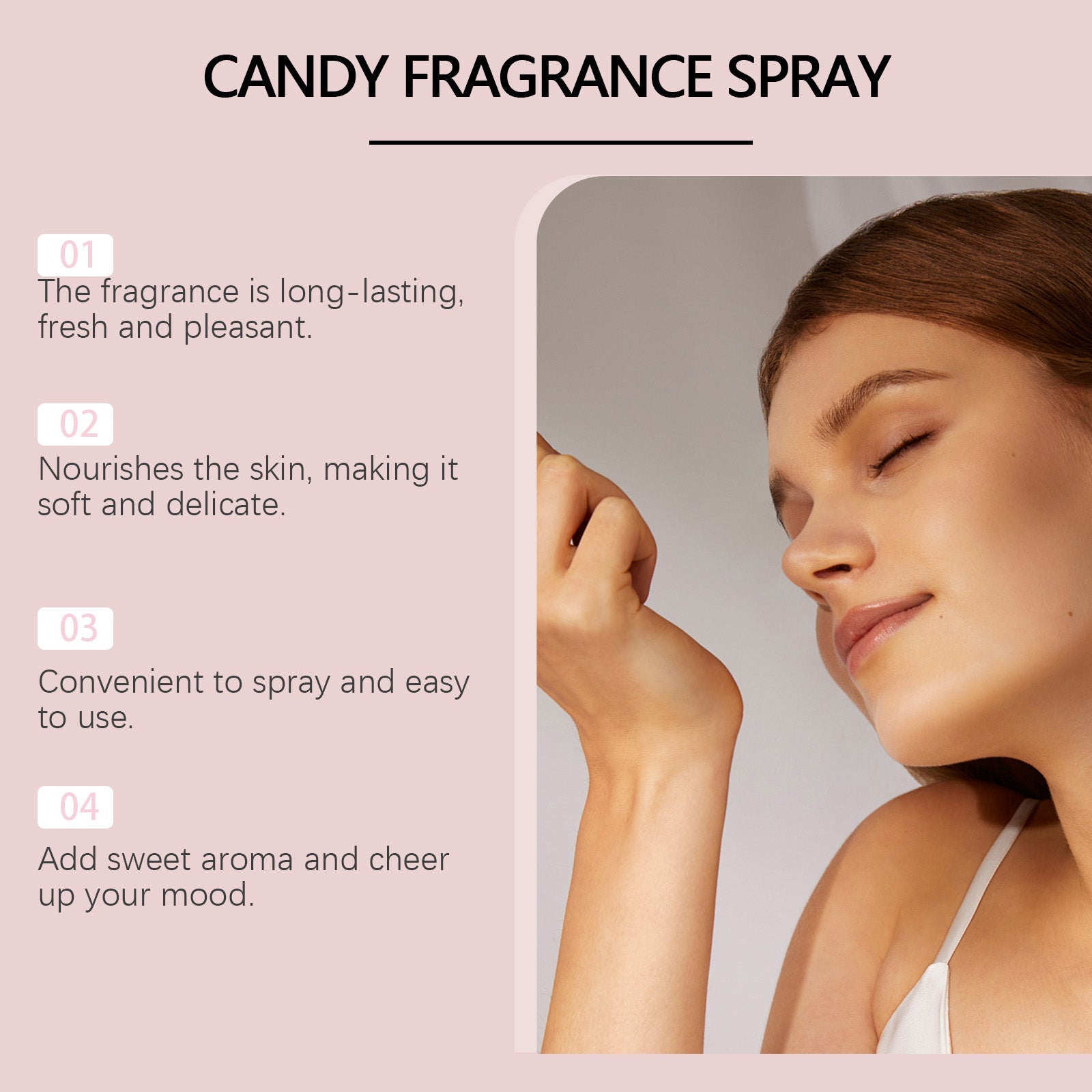 Candy Perfume Spray, Long-lasting Fragrance, Moisturizing, Natural, Refreshing Scent ,60ml