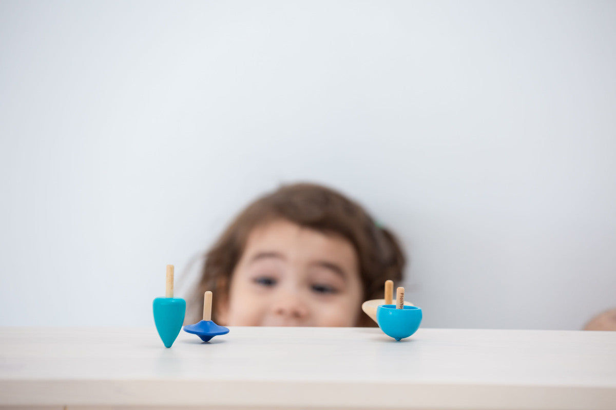 PlanToys Spinning Tops — Wooden Toy Set