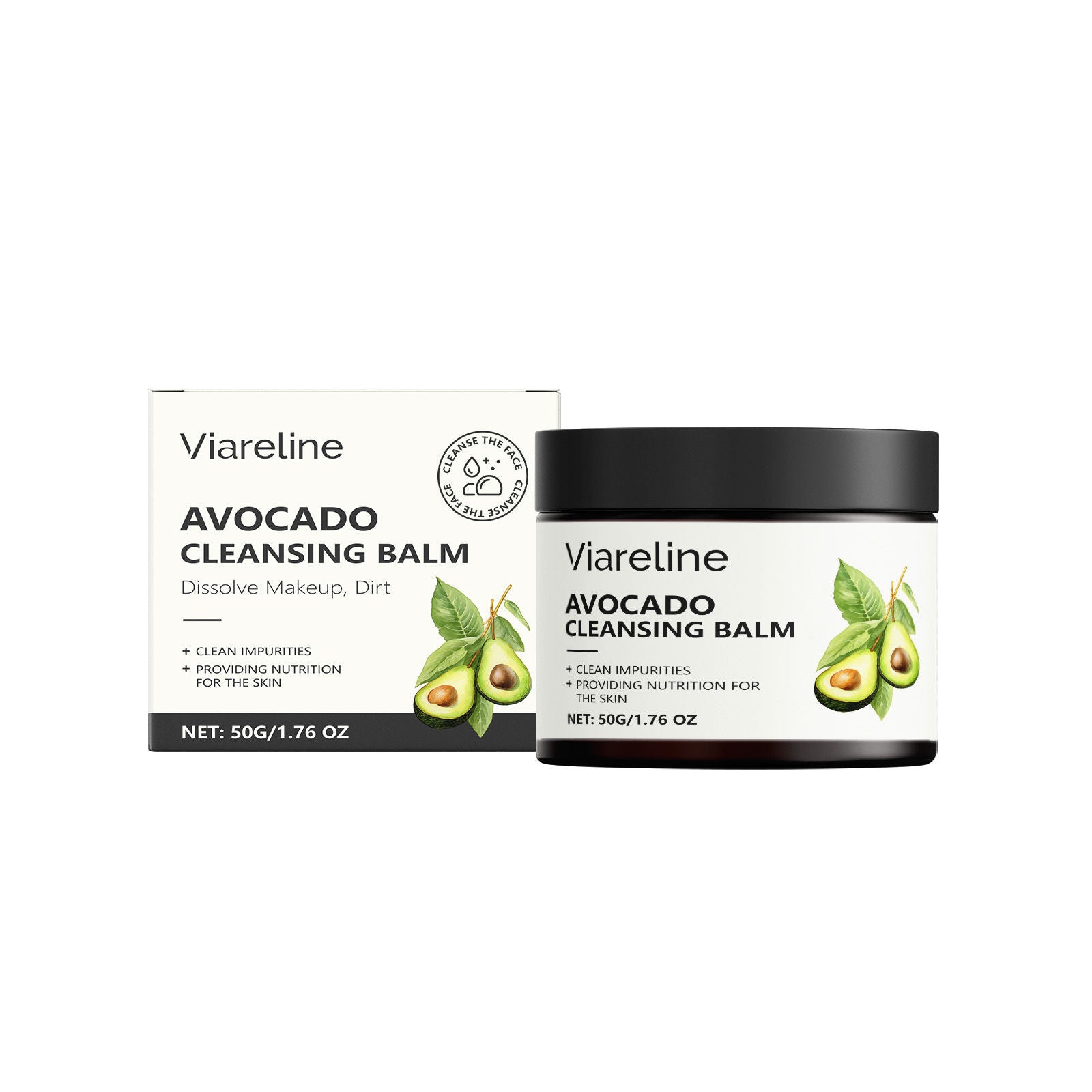 Avocado Facial Cleansing Remover, Gentle, Moisturizing, No Residue, Quick Rinse ,50g