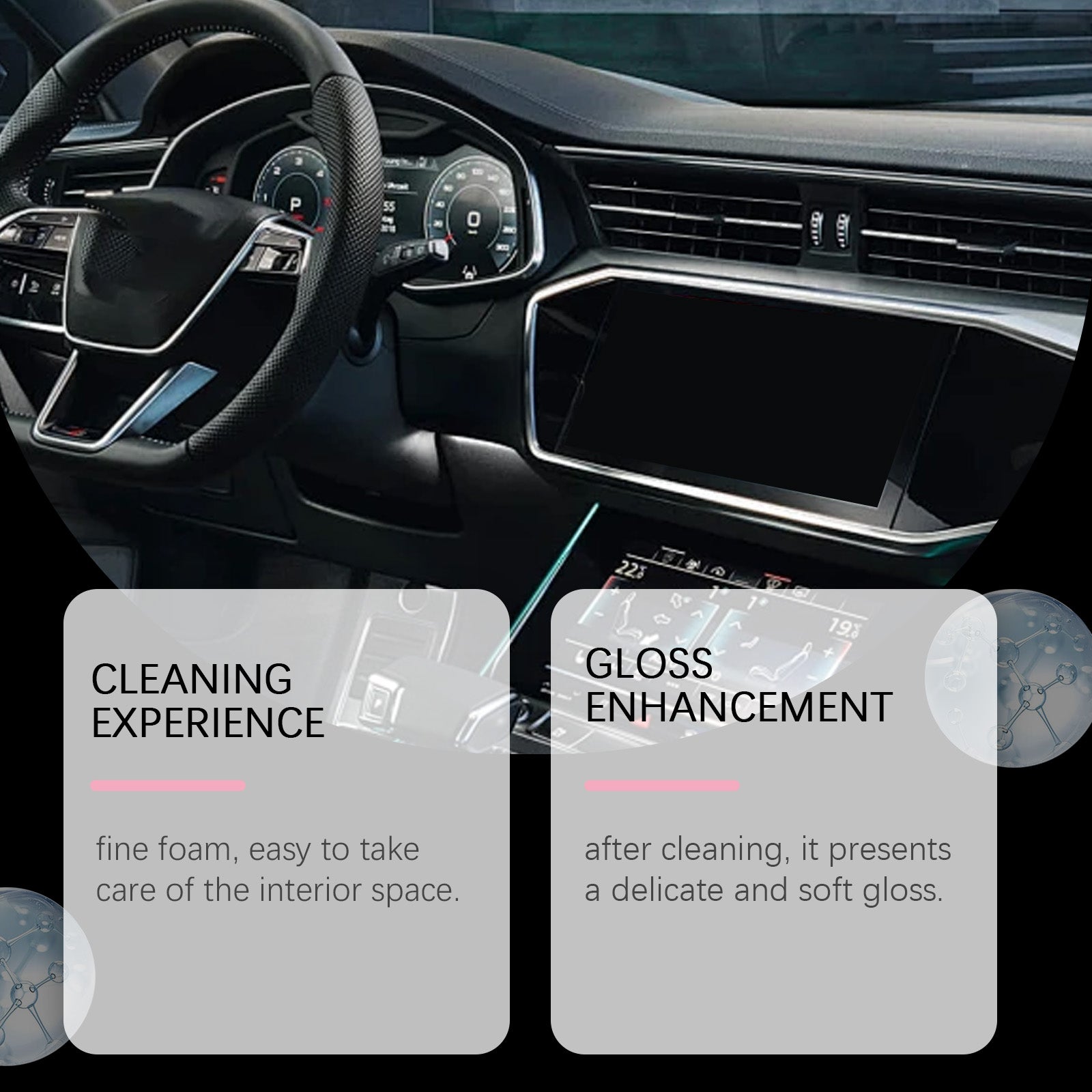Car Interior Cleaner, Fast & Effective Car Cleaning, Soft Cushion & Fabric Care ,100ml