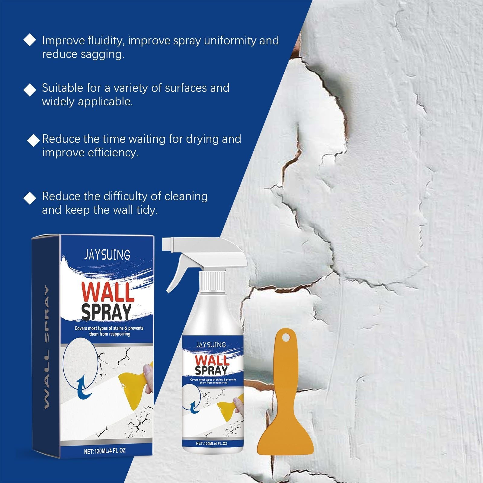 Transform Your Walls with Fast Waterproof Wall Finish Spray, Easy Renovation ,1set