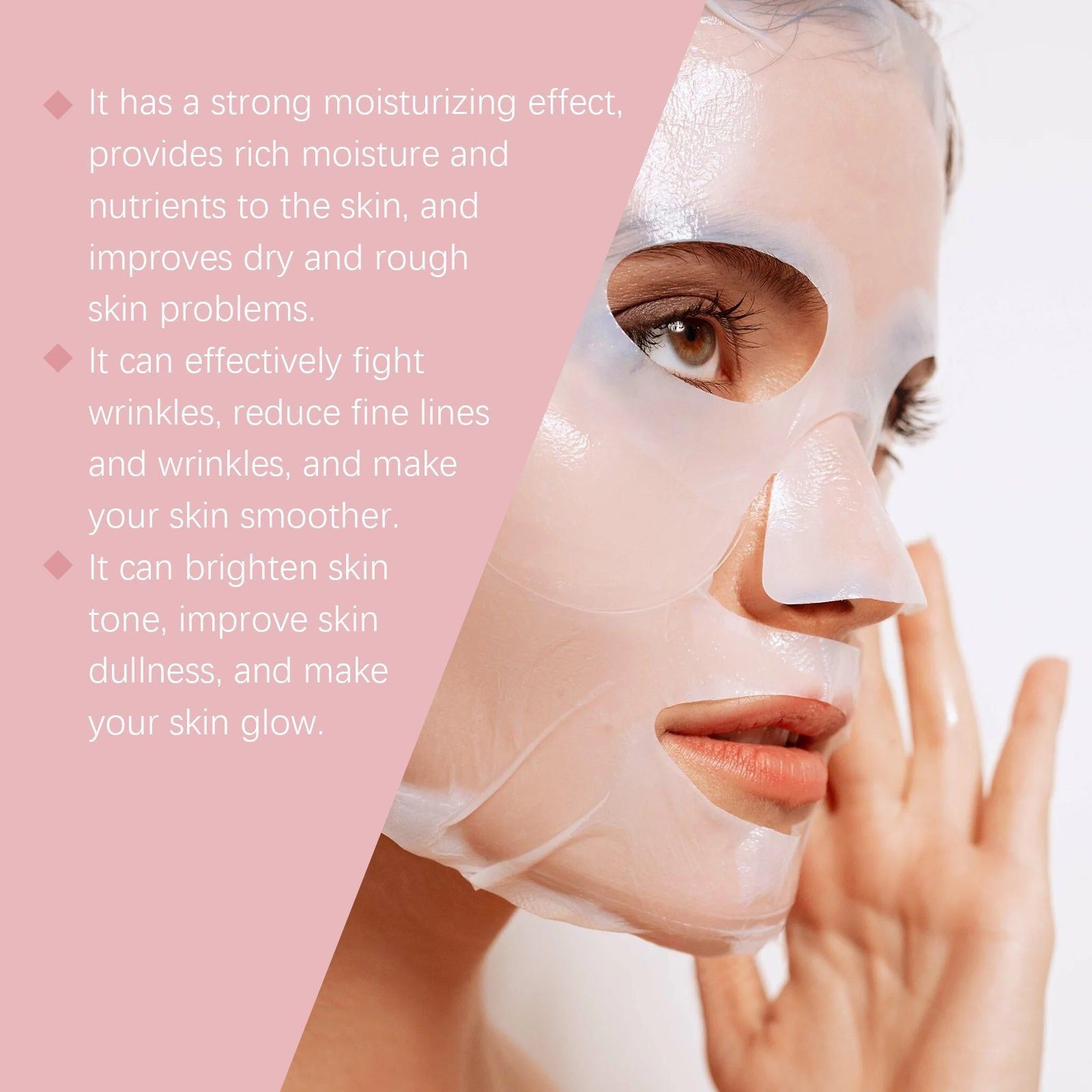 Collagen Facial Moisturizer Mask, Anti-Wrinkle, Hydrating, Skin Elasticity, Nourishing, Skincare ,4 pieces