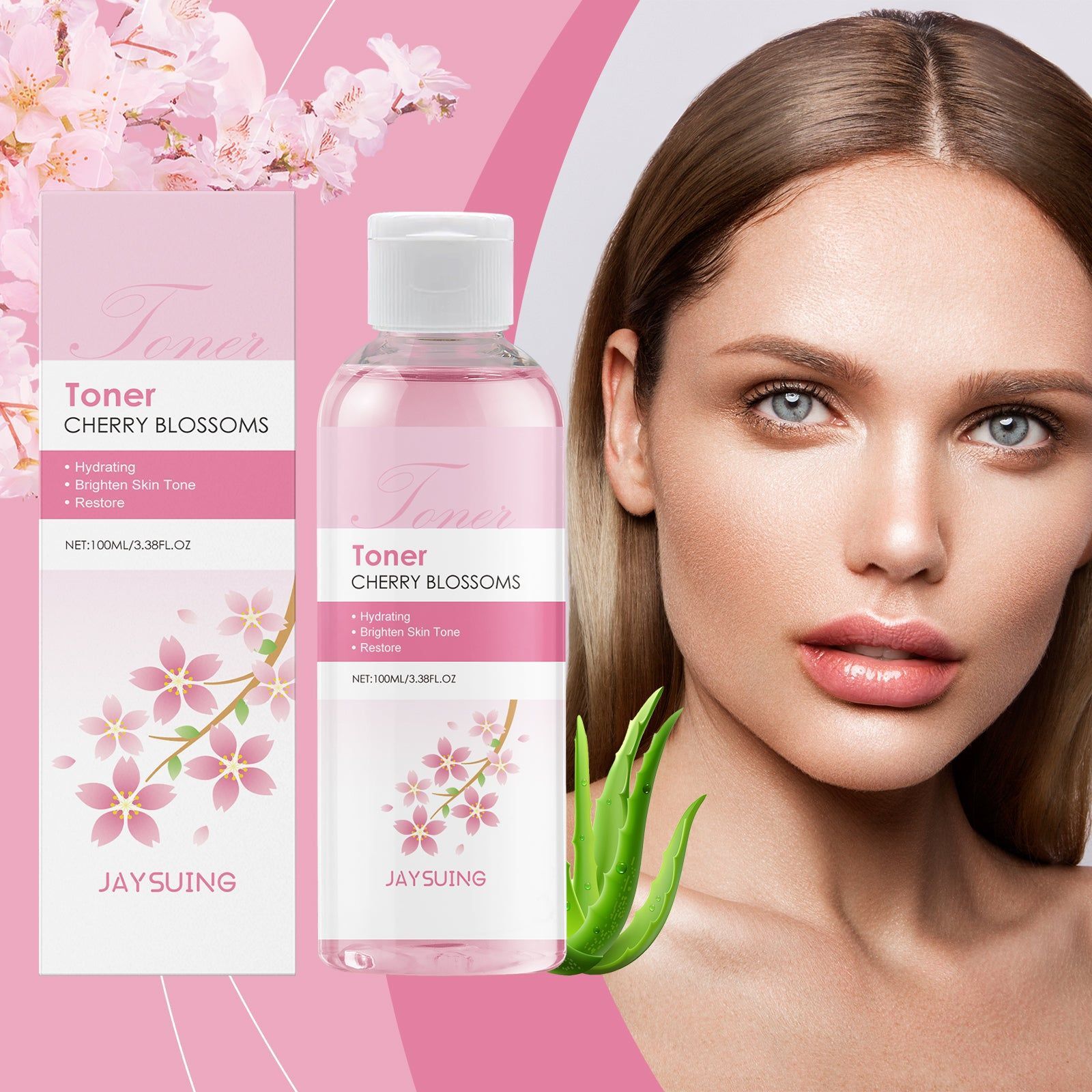 Cherry Blossom Hydrating Toner, Moisturizing, Brightening, Skin Refresh, Glow ,100ml