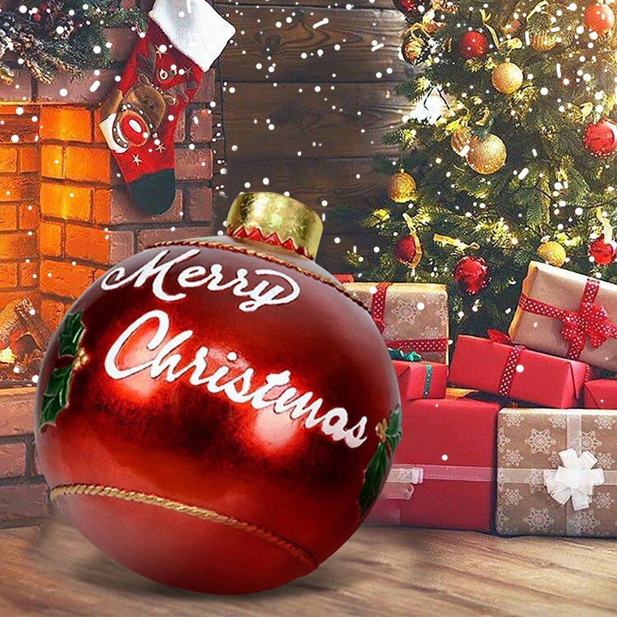 23.6 Inch Christmas Inflatable Decorated Ball Xmas Outdoor Ornament Holiday Decoration