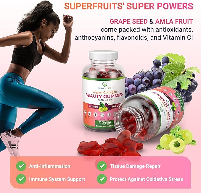 Purify Life Vegan Collagen Beauty Gummies 90 with Biotin