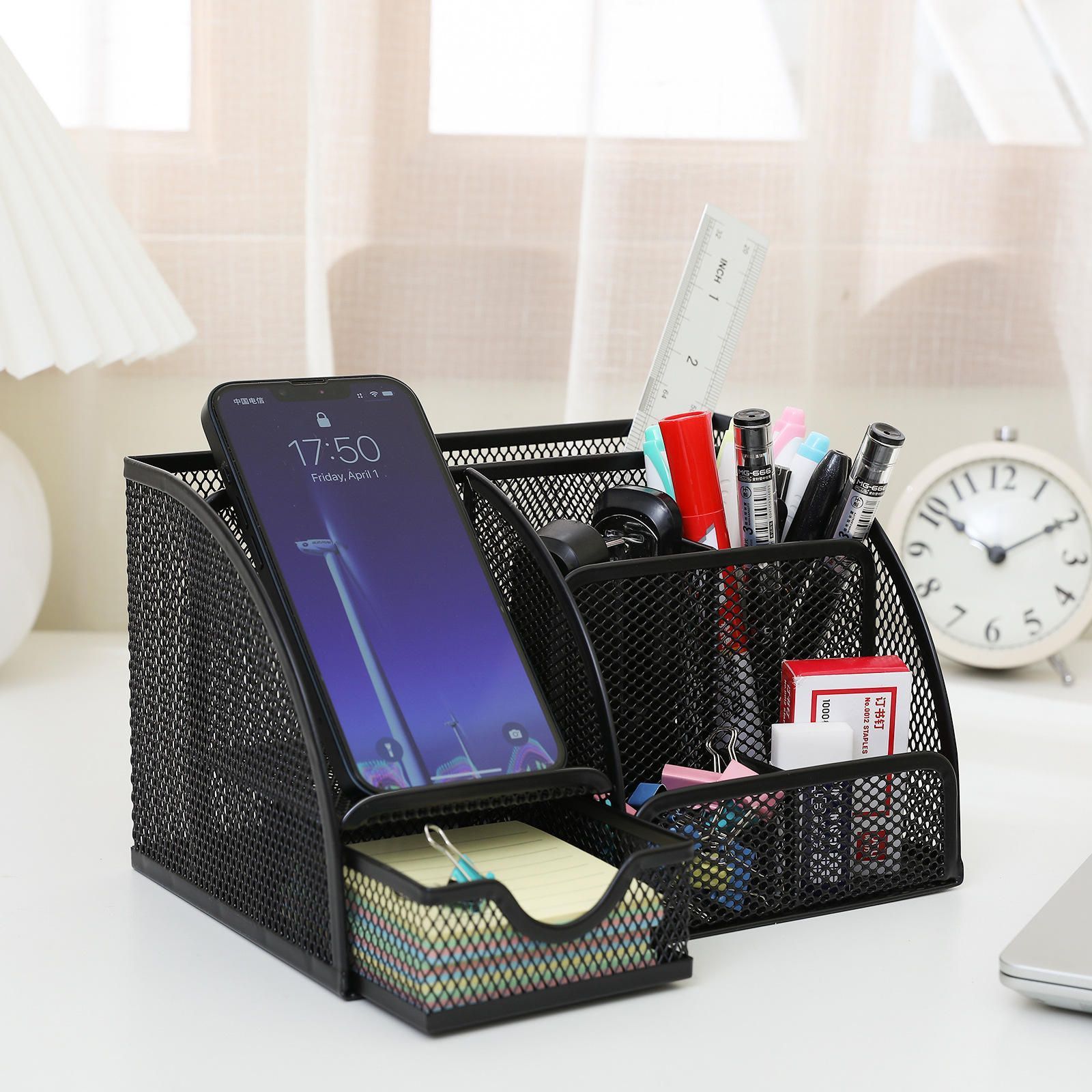 Desk Organizer Table Storage Organizer for Office Desk Pens Bucket Organizer