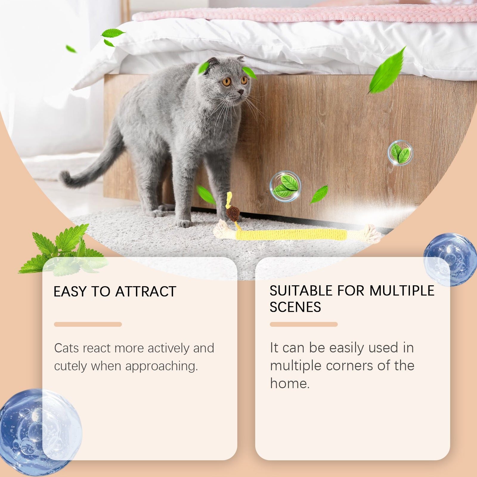 Catnip Spray, Long Lasting Fragrance, Energize and Amuse Your Cat, Safe and Fun ,1set