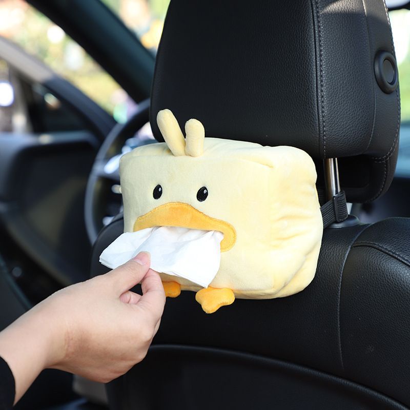 Car Tissue Holder Plush Animal Napkin Dispenser Organizer Auto Interior Accessories