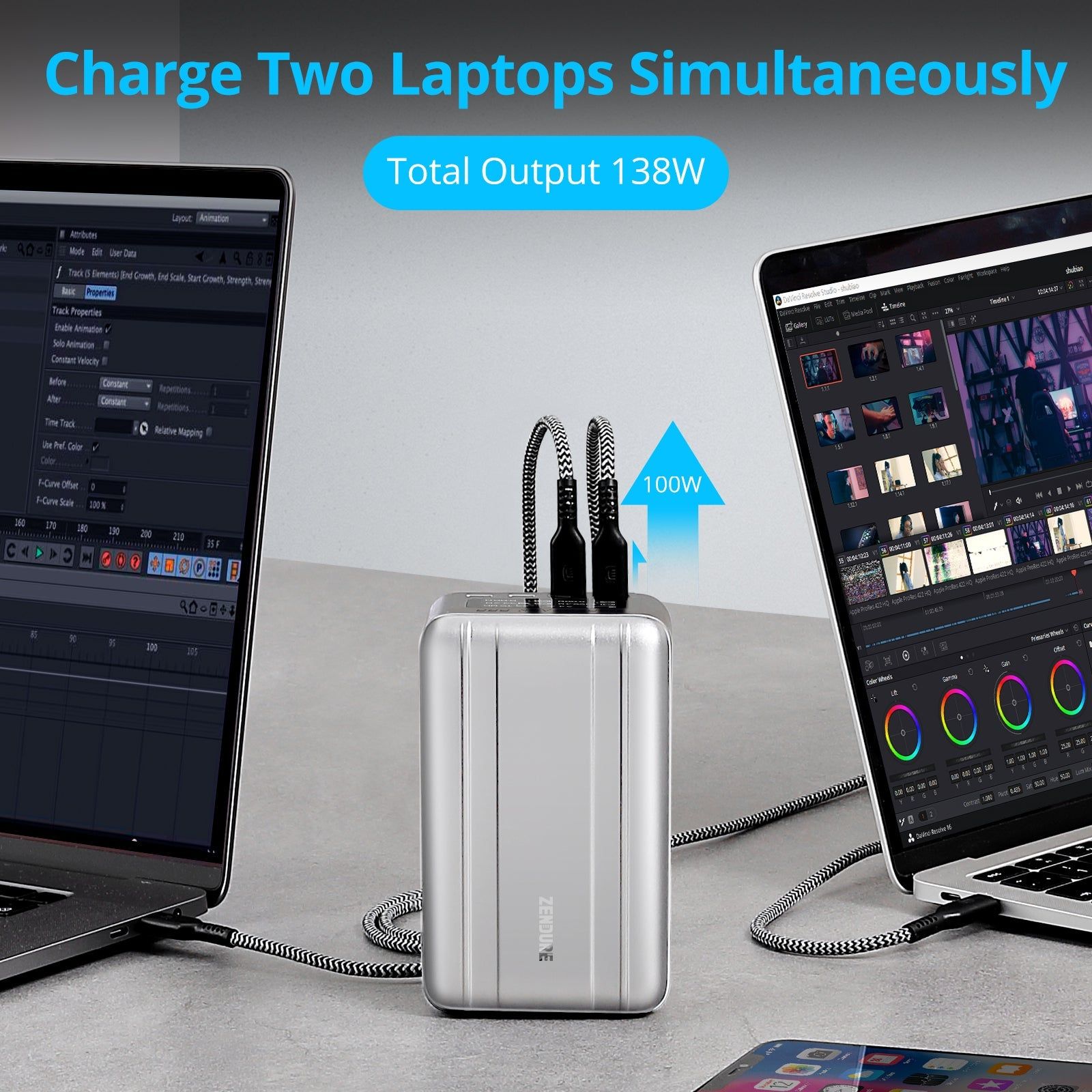 Zendure SuperTank Pro 26800mAh Power Bank with 100W USB-C PD, 4 USB-C Ports, OLED Display & 138W Total Output