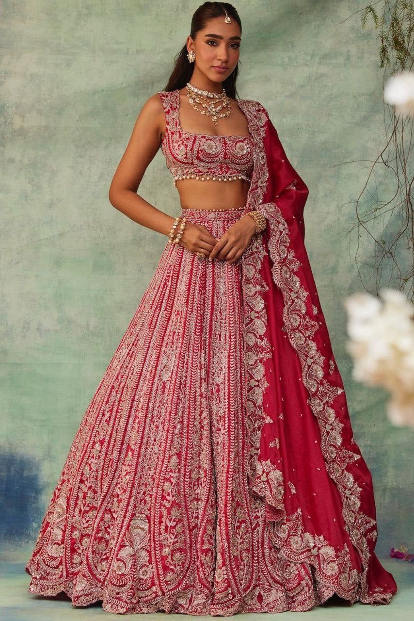 Fab Zone Designer Party Wear Lehenga Choli With Beautiful Thread Embroidery Work